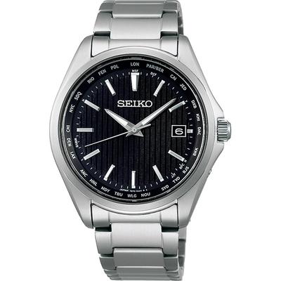 Мужской SBTM291 (Мужской металлический браслет SEIKO SELECTION) Круглые часы серебряные аналоговые