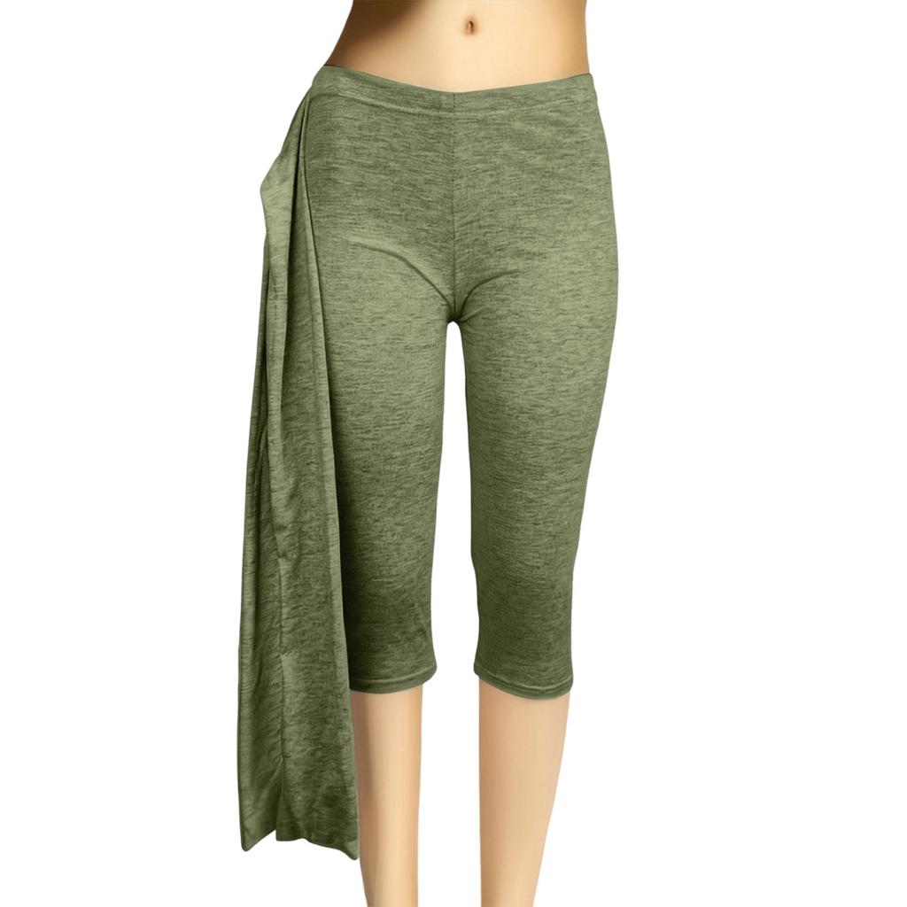 Женские облегающие брюки с низкой посадкой, эластичным поясом и двумя укороченными леггинсами, повседневные штаны для йоги с подъемом бедер