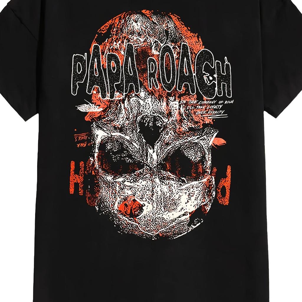 NEW Papa Roach Band Black T-Shirt Short Sleeve All Sizes Men's T-Shirt Black Casual Crew Neck Cotton Tee