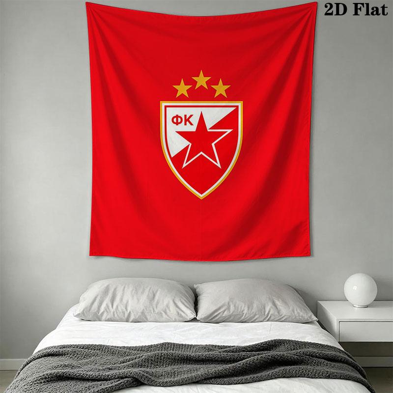 Crvena Zvezda logo Wall Hanging Printed Fabric Blanket Decorative Tapestries for Bedroom Living Room Home Decor
