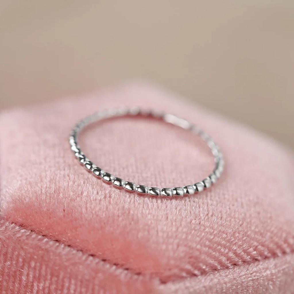 Simple Plain Twist Spiral Twisted Bead Couple Ring for Women Sterling Silver Valentine's Day Gift Jewelry Engagement Rings
