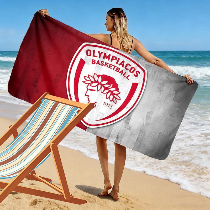 Olympiacos F.C Print Beach Towel, Large Soft Quick Dry Towel for Beach Camping Swimming