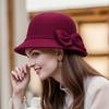 Женские шляпы Fedora с бантом во французском стиле, элегантная однотонная шляпа-клош, винтажные легкие фетровые шляпы