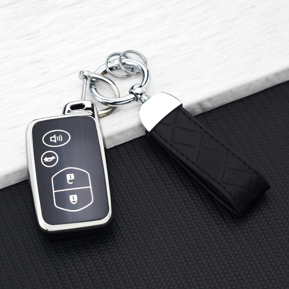 Чехол-брелок из ТПУ для автомобильного ключа Toyota Prius 30 Alpha Aqua Land Cruiser Auris для Lexus LC 200 2/3/4 Кнопки Держатель Пульта Брелок