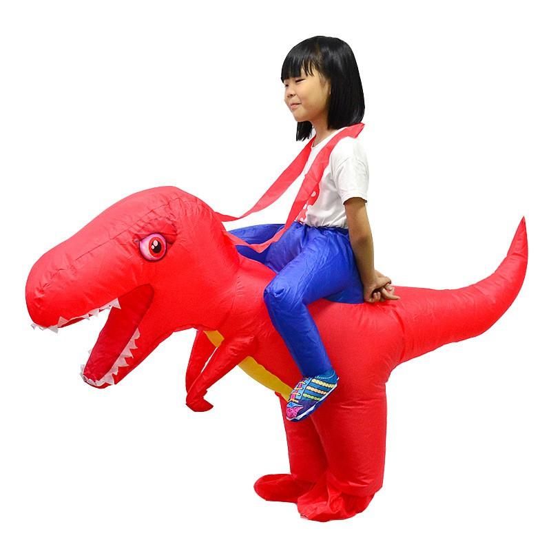 Inflatable Dinosaur Costume Kids Party Performance Stage Prop Green Red Blue Orange S M L