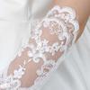 1 Pair Women Prom Gloves See-through Lace Flower Pattern Five Fingers Opera Performances Bride Wedding Photo Prop Arm Cuffs