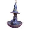 Meditating Witch Garden Bird Feeder Purple Hat Witch Wild Bird Seeds Tray