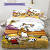 Calvin and Hobbes Pattern Bedding Quilt Set Quilt Cover Pillowcase Home Decoration Gift (1 * duvet cover + 2 * pillowcase, without core)