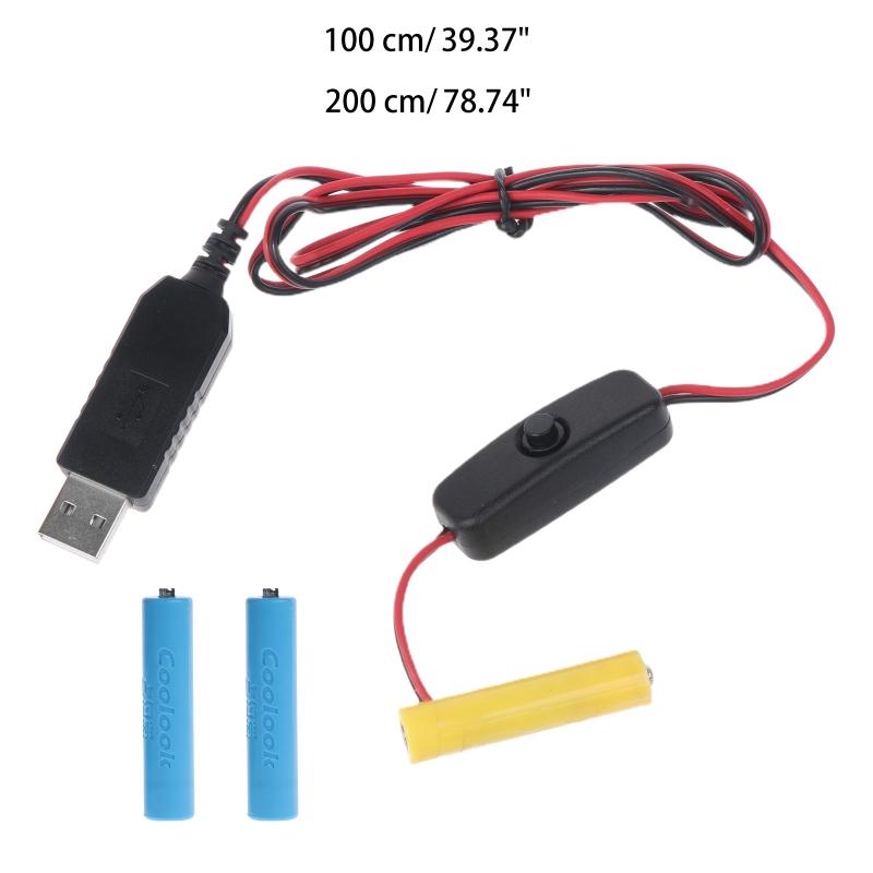 Универсальные USB-преобразователи питания 4,5 В LR03, заменители батарей, заменяют 3 шт. батарей LR03 для светодиодных фонарей, радио, игрушек, с переключателями