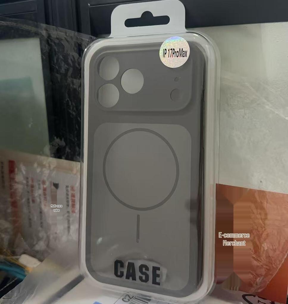 iPhone 17 Pro Max Liquid Silicone Magnetic Color-blocking Thin Protective Case