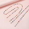 Colorful Round Crystal Chain Sunglasses Chain Straps Lanyards Metal Chain Splicing Style Chain Glasses Hanging Rope Holder Cord Lanyard