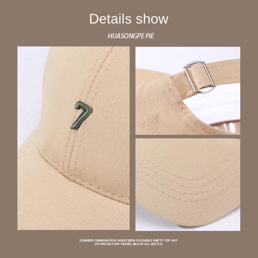 Sunscreen Baseball Cap Korean Style Cotton Peaked Hat Versatile Embroidered 7 Cap  Outdoor