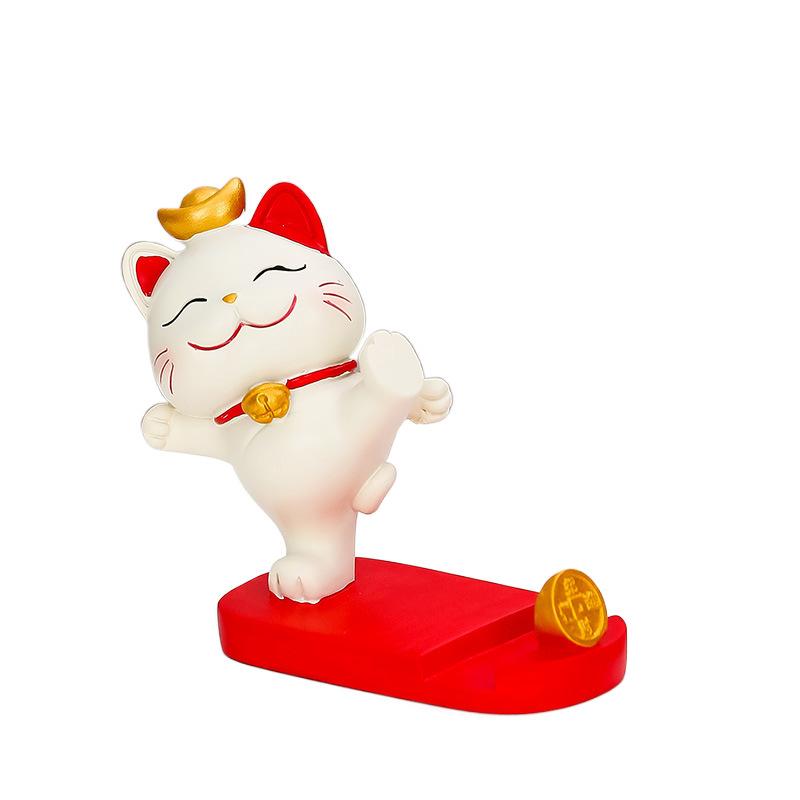 Милая подставка для мобильного телефона, украшение, милый манеки-неко из смолы, для офисного стола, милый подарок, украшение