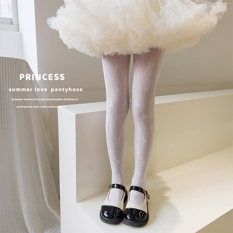 Детские колготки для девочек Ins, однотонные однотонные колготки с сердечком и пшеничным узором для маленьких девочек, весенне-летние тонкие сетчатые колготки для малышей