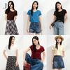 Kou Xiao T Jiuzi Anna Kou Fashionable and Simple Basic Style Shoulder Short-sleeved T-shirt