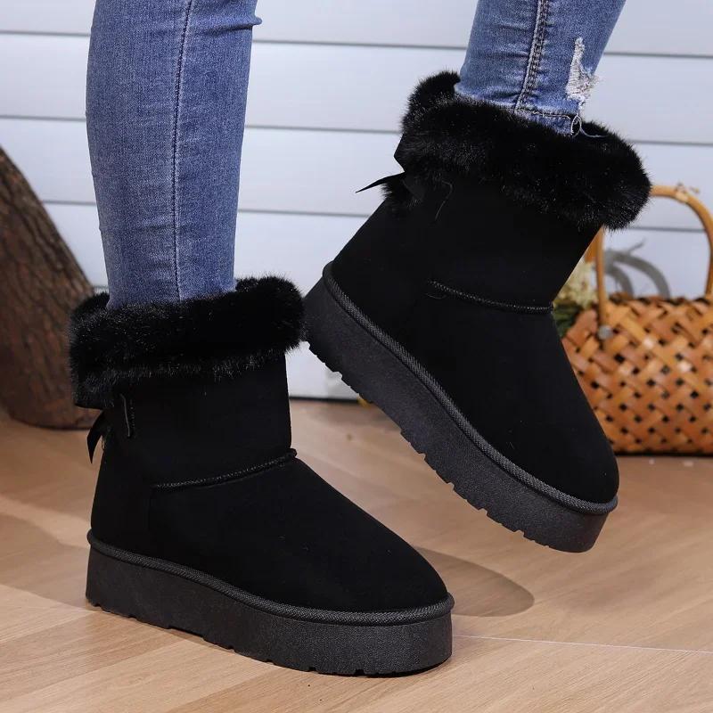 Fashion Winter Boots Fur Women's Snow Boots Low-top Warm Fur Shoes Fashion Women's Winter Short Boots Super Mini Outer Wear Non-slip