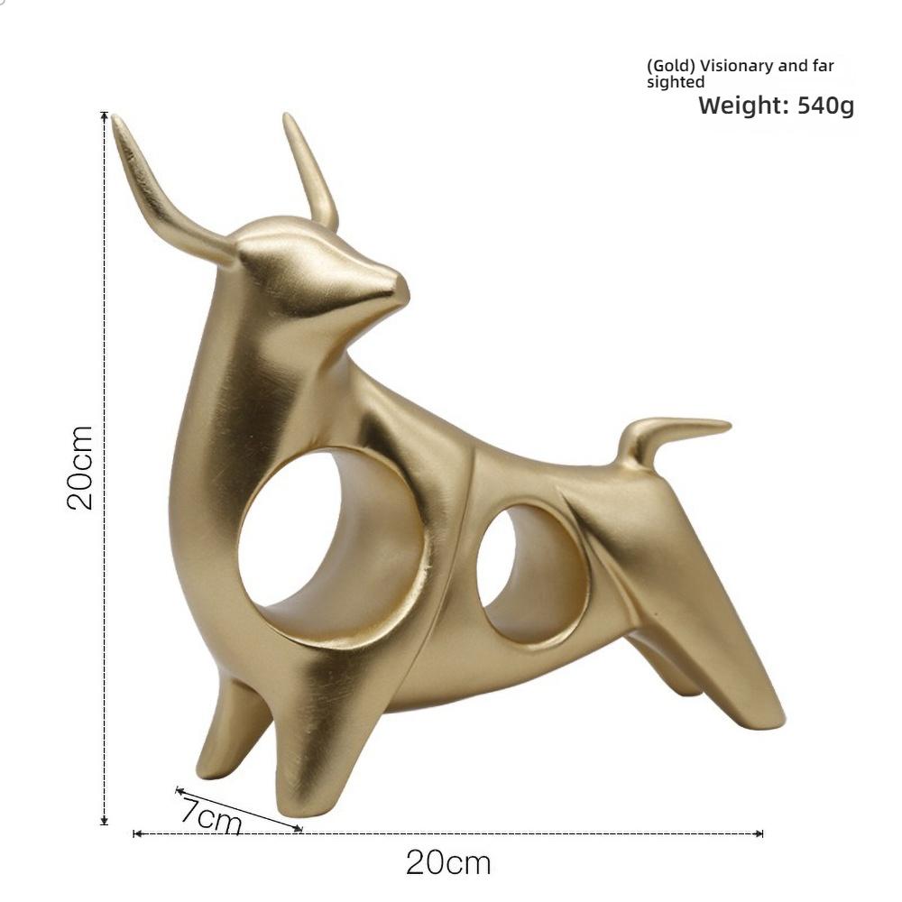 Испанский бык, скульптура из смолы - Золотистая металлическая статуэтка боевого быка, Ручная работа, Декор матадора с деталями рогов, Подарок для мужской берлоги