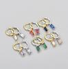 Trendy Rectangular Colored Zircon Earrings for Women - Fashionable and Versatile