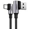Kabel Usb-C Do Usb-A 2.0 Kątowy Ugreen Us176, 3A, 3M (Czarny)