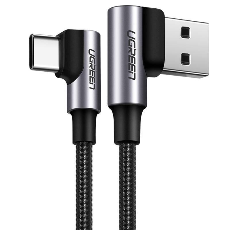 Kabel Usb-C Do Usb-A 2.0 Kątowy Ugreen Us176, 3A, 3M (Czarny)