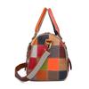 Patchwork Genuine Leather Bag for Women  One Shoulder Checkered Pillow Bag  Color Contrast  Fashion  Ladies