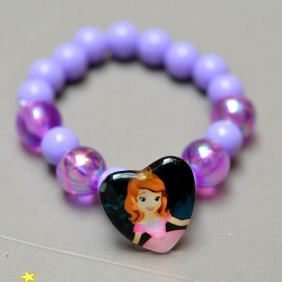 Разноцветный блестящий браслет из бусин для детей - Подарок-украшение для принцессы