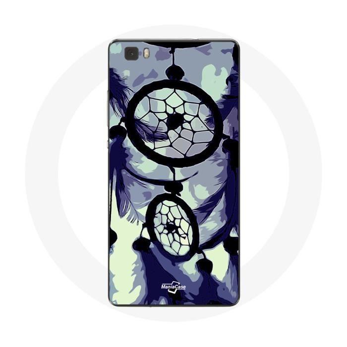 Coque pour Huawei P8 Lite Attrape Rêve violet gris et Noir