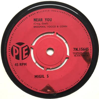 7-дюймовая пластинка MIGIL FIVE Near You 7N15645 Pye Records 1964 UK Рок Б/у