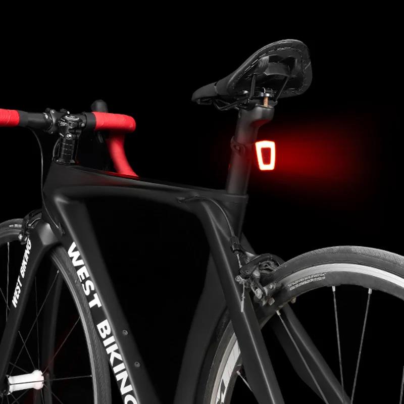 WEST BIKING Bicycle Taillight USB Rechargeable LED Bike Saddle Rear Light Cycling Helmet Light Safety Bike Warning Flashlight2