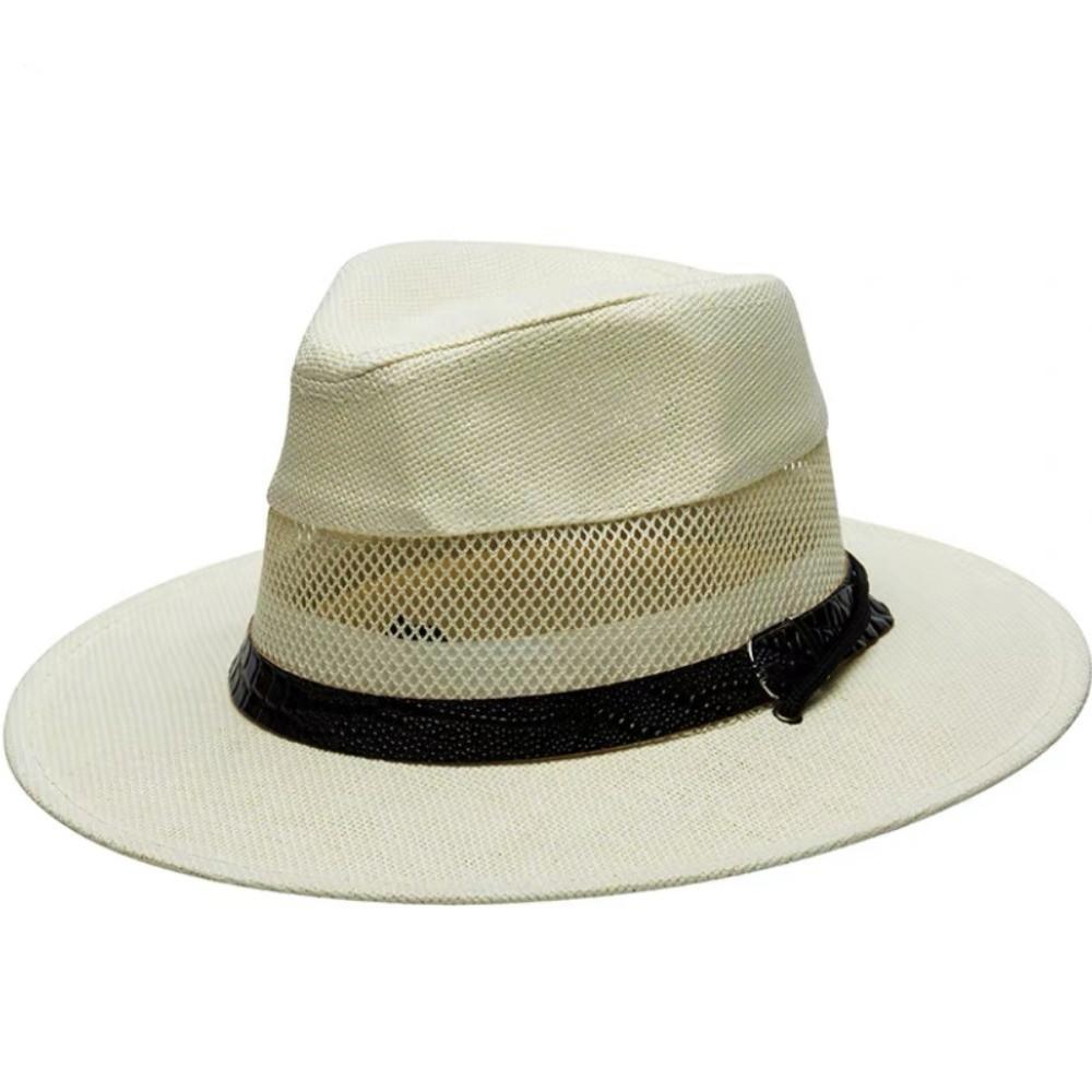 Mesh Sun Hat Breathable Straw Hat New Cowgirl Cap  Outdoor