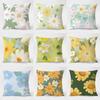 Simple Pastoral Flower Print Decorative Pillowcase Bedroom Living Room Square Cushion Pillowcase