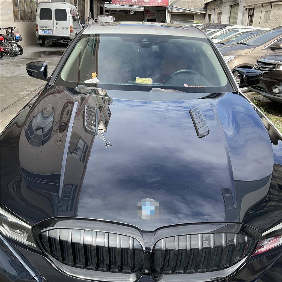 Universal Car Hood Vent Louver Scoop Cover Air Flow Intake Carbon Fiber Look Kit