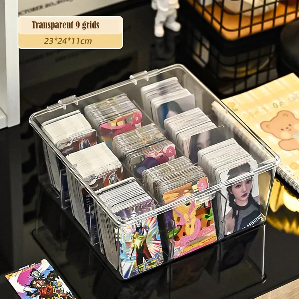 Новая коробка для хранения карт Star Card Прозрачная большая вместимость Портативная игровая карта King Card Разделяемая с крышкой Коробка для сортировки всякой всячины