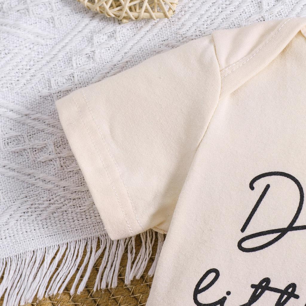 1-18 месяцев Детский комбинезон из хлопка с принтом «Папина дочка» с короткими рукавами