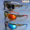 3PCS Polarized Sports Sunglasses for Men Durable Matte Frame HD Polarized Lens Hiking Fishing Motorsports Leisure