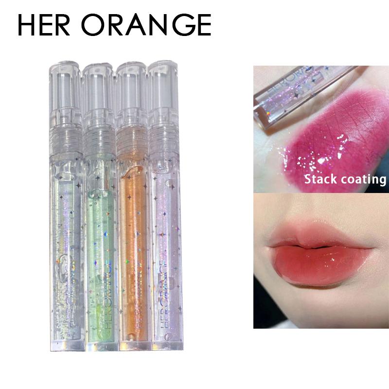 HER ORANGE Fairy Hydrating Lip Nectar Jelly Glass Lipstick Nourishing Moisturizing Lipstick Priming Air Glaze Lip Glaze