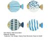 4Pcs/Set Wooden Fish Wall Decoration Farmhouse Rustic Nautical Fish Wall Art Sculpture Home Living Room Bathroom Wall Decorative Sign