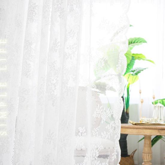 Yousheng Изысканная работа, обработка окон, износостойкая полиэстеровая белая кружевная панель, прозрачная занавеска для дома