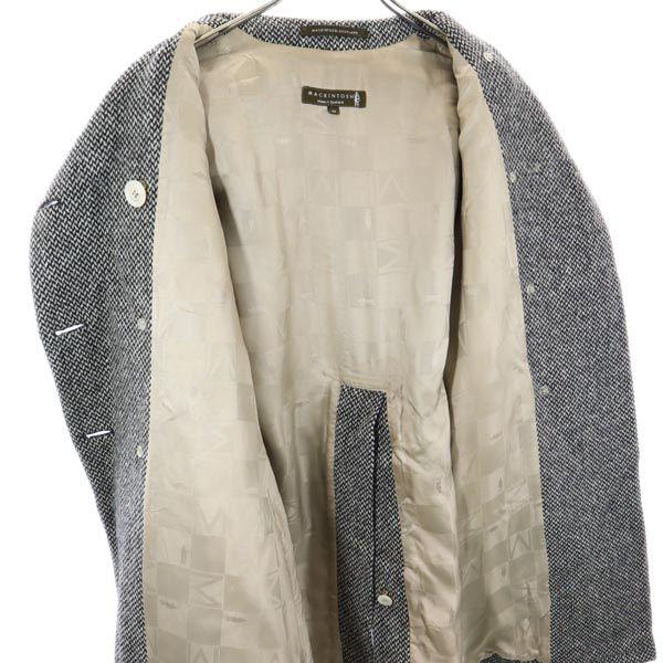 Mackintosh Wool Trench Coat 32 Black X White Women Used