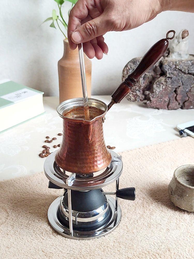 Ручная работа Медная Кофейная Кофеварка с Рисунком Молотка, Котел для Кипячения на Открытом Огне, Ручное Заваривание Итальянского Концентрата, Простая Домашняя Кофеварка