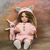 55 см Reborn Baby Princess, мягкая силиконовая кукла всего тела, гибкая, мягкая на ощупь, вьющиеся волосы, модная кукла для девочек, подарочная игрушка