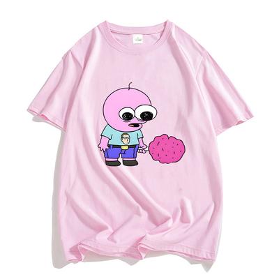 Футболки с принтом мультфильма Smiling Friends Летние Весенние Хлопковые Футболки Смешные Футболки с Графическим Принтом Мягкие Футболки