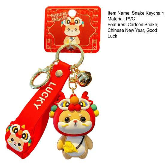 Брелок в виде мультяшной змеи, китайский Новый год, талисман на удачу, год Змеи