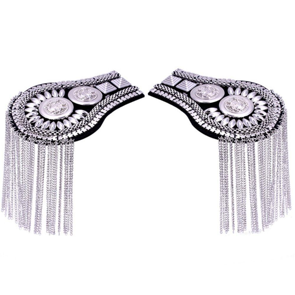 Metal Tassel Chain Epaulettes Zinc Zinc Alloy Tassel Epaulet Gold Brooch Jewelry Knight's Uniform