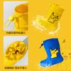 Pikachu Children's Rain Boots Boys Baby Non-Slip Fleece-Lined Warm Rain Boots Girls Toddler Kids Lightweight Waterproof Shoes