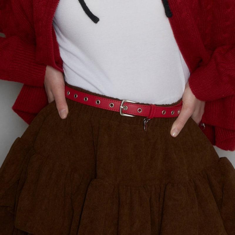 PINK PINEAPPLE BUDDY SIMPLE EYELET BELT_RED