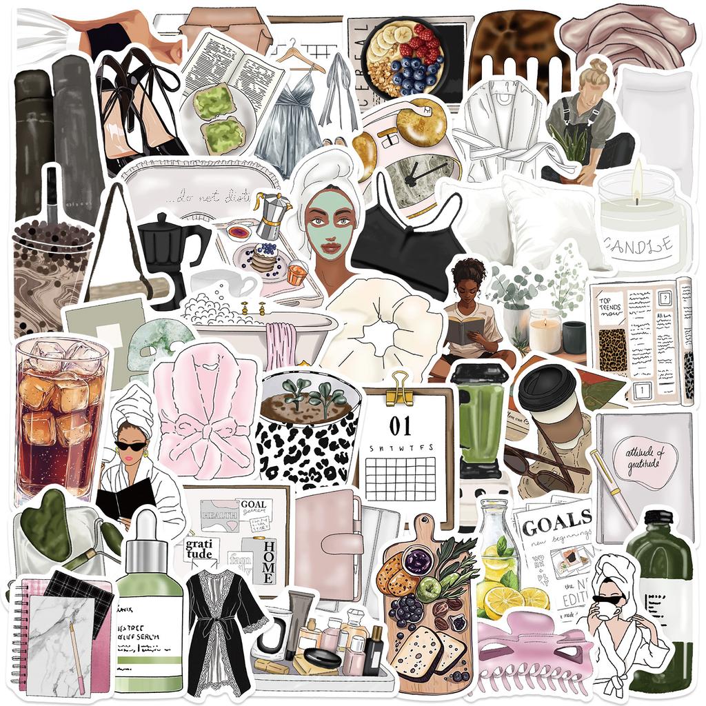 50 Pink Aesthetic Aesthetic Graffiti Stickers Guitar Laptop Suitcase DIY Waterproof Stickers