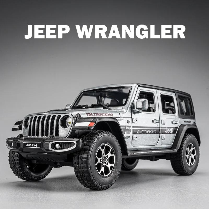 1/22 Джипы Wrangler Rubicon Модель из сплава Игрушка Литые из металла Оттягивающиеся Звук и свет Игрушечные машинки для детей Транспортное средство