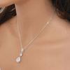 Huitan Trendy Water-drop Zirconia Pendant Necklace Bridal Wedding Accessories Elegant Fashion Female Luxury Engagement Jewelry