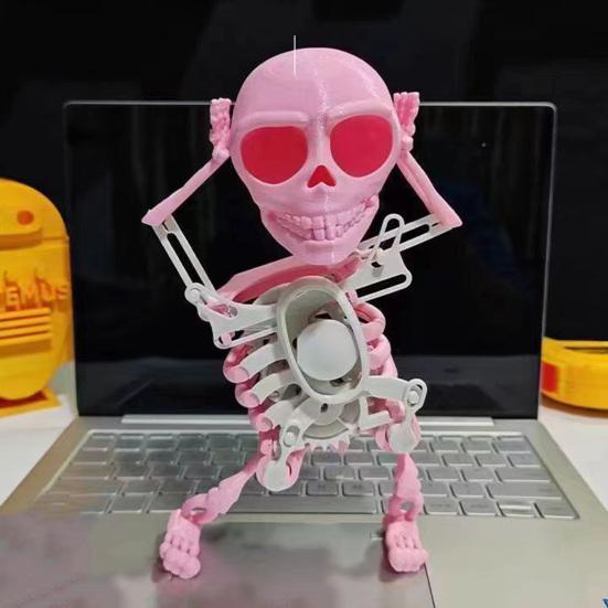 Детская заводная танцующая игрушка-скелет, не требующая батареек, 3D-печать, трясущаяся кукла-череп, пружинная заводная игрушка, настольный декор, подарок на день рождения для детей и взрослых